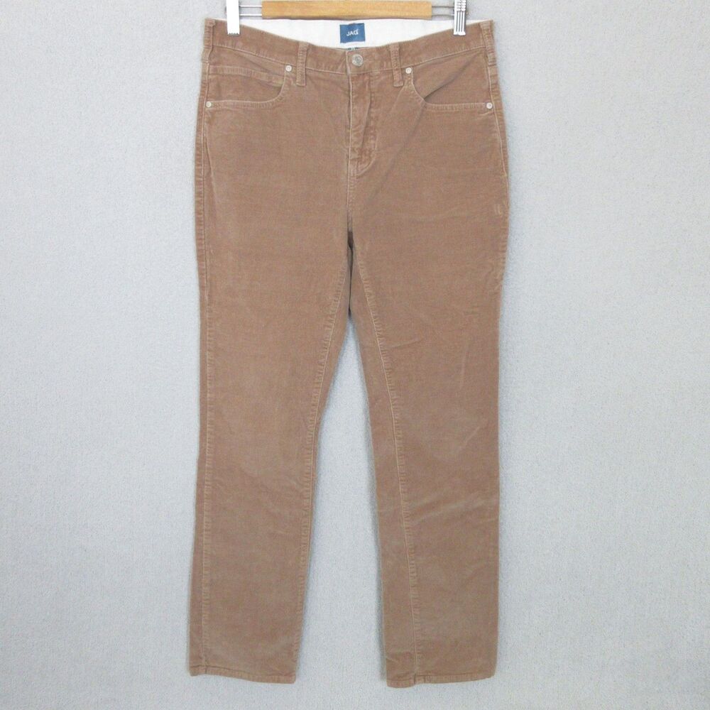 JAG Jeans Corduroy Pants Womens 12/32 Ruby Straight Leg Mid Rise Brown Preppy